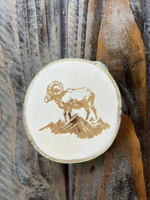 Bighorn Sheep Coaster, Mountain Wildlife Rustic, Ram