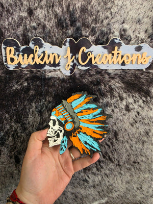 Indian Skull Headdress Car Air Freshener
