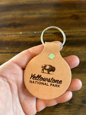 Yellowstone Leather Keychain, Yellowstone National Park: Purple
