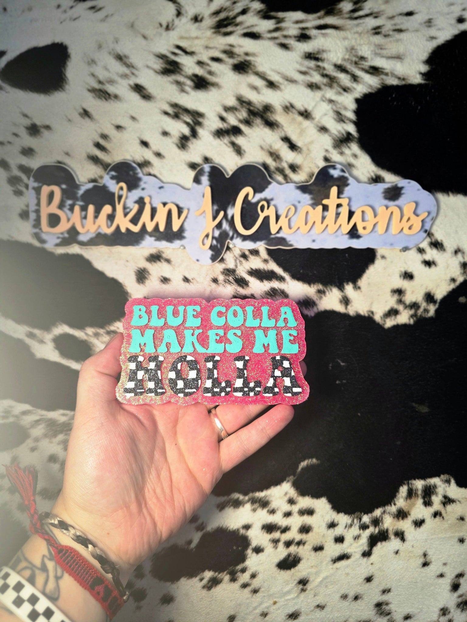 Blue Collar Makes Me Holla Car Air Freshener