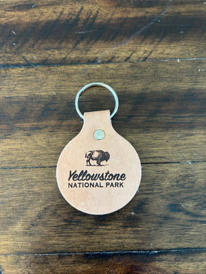 Yellowstone Leather Keychain, Yellowstone National Park: Purple