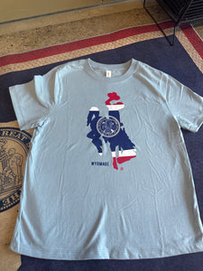 Great seal of Wyoming steamboat tee