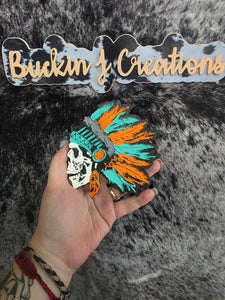 Indian Skull Headdress Car Air Freshener
