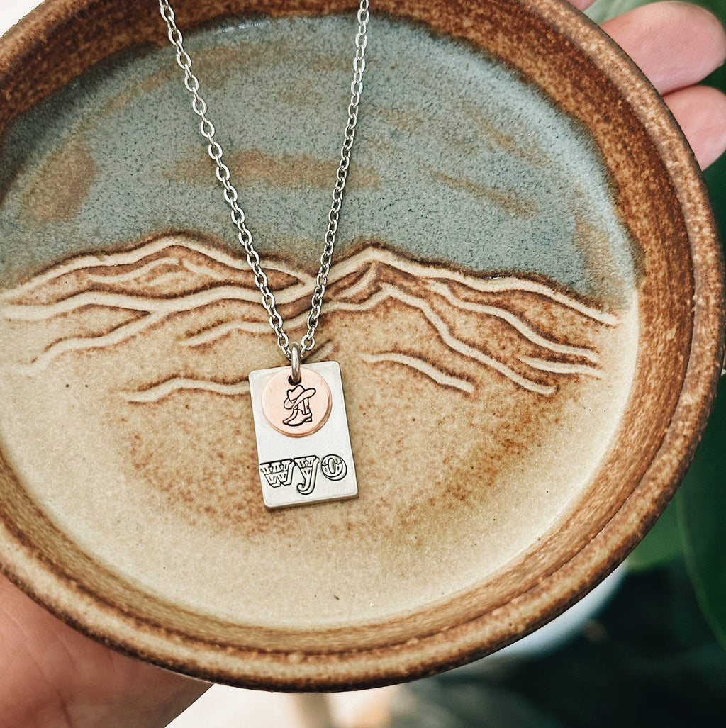 Western WYO Cowboy Boot Necklace: Copper Boot