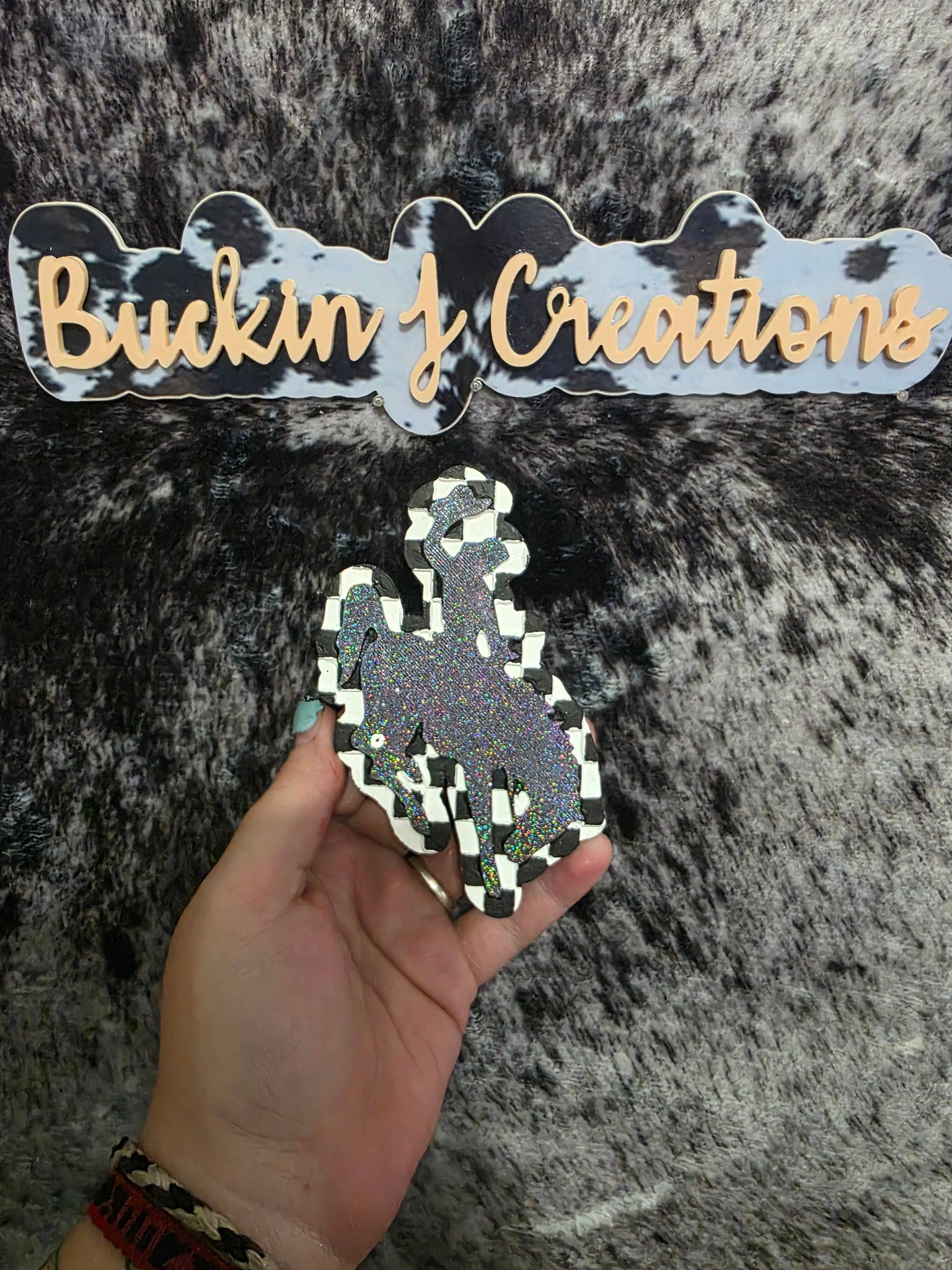 Wyoming Cowboy Checkered Car Air Freshener
