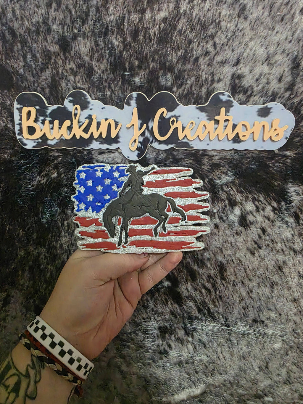 Bucking Horse Flag Car Air Freshener