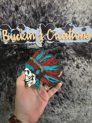 Indian Skull Headdress Car Air Freshener