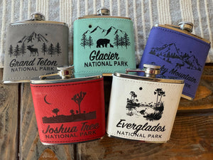 Yellowstone Flask, West Yellowstone, Wyoming Montana: Purple