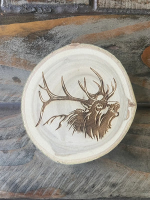 Elk Head Coaster, Wildlife, Hunting Gift, Colorado Aspen