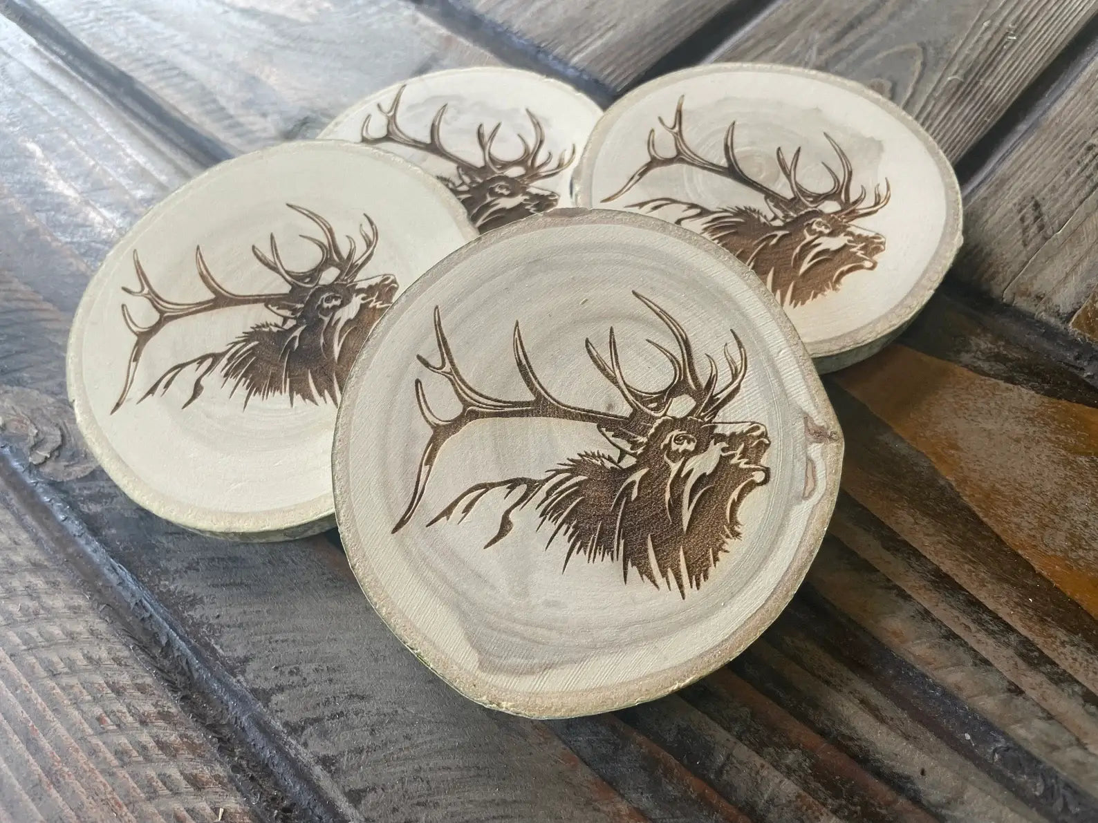 Elk Head Coaster, Wildlife, Hunting Gift, Colorado Aspen