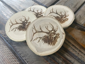 Elk Head Coaster, Wildlife, Hunting Gift, Colorado Aspen