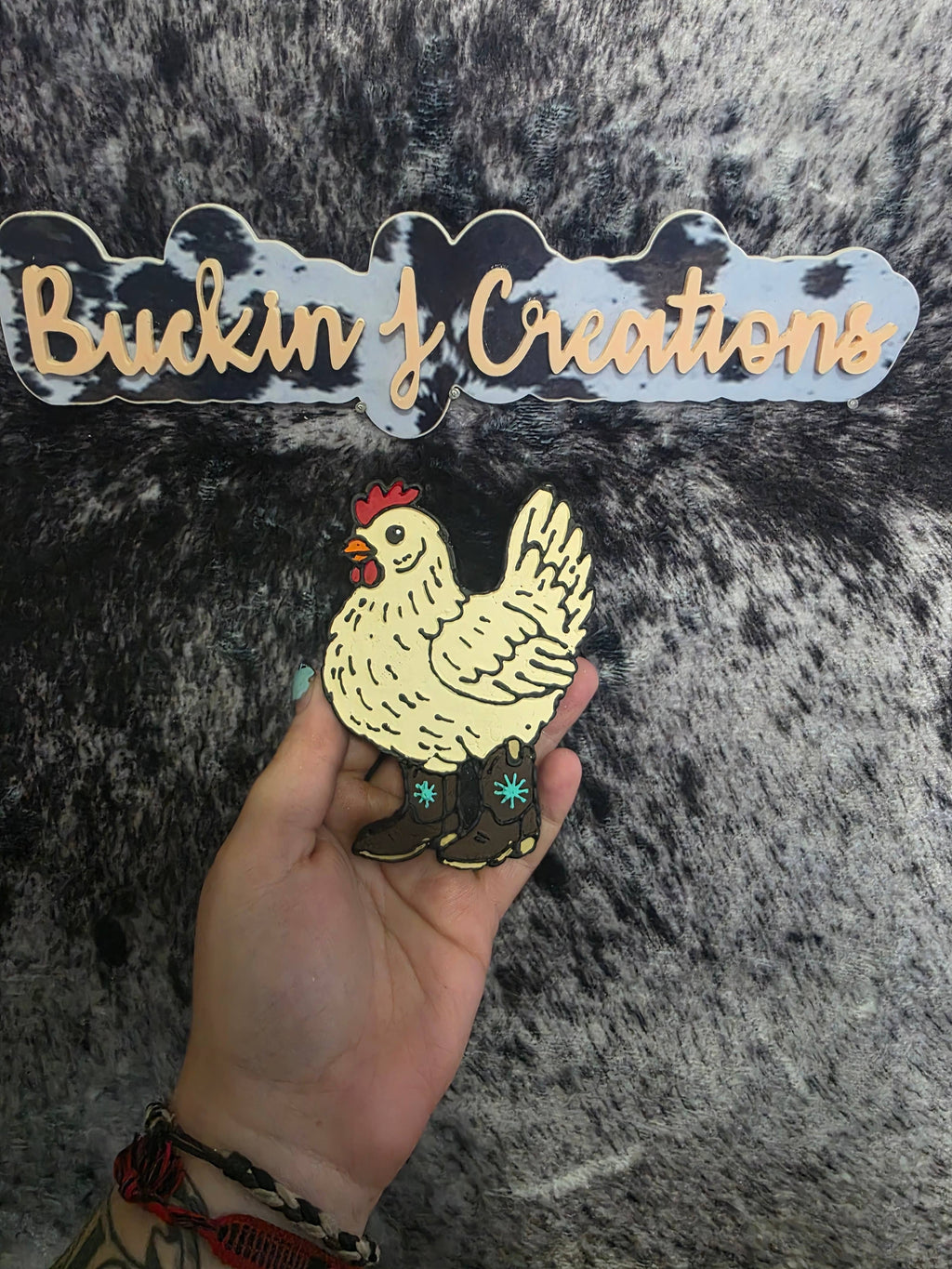 Chicken In Cowboy Boots Western Car Air Freshener