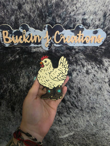 Chicken In Cowboy Boots Western Car Air Freshener
