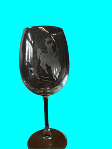 Etched SteamBoat White Wine glass