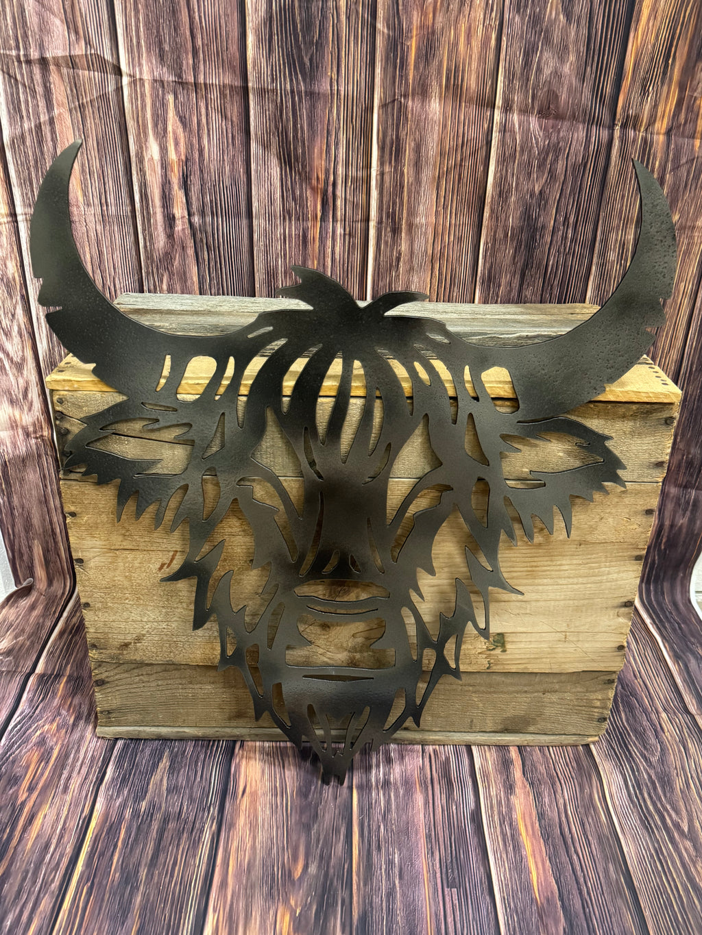 Cow head metal wall decor