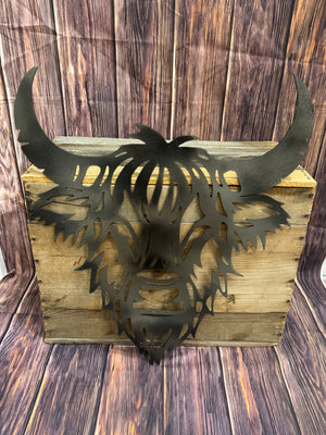 Cow head metal wall decor