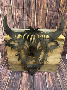 Cow head metal wall decor