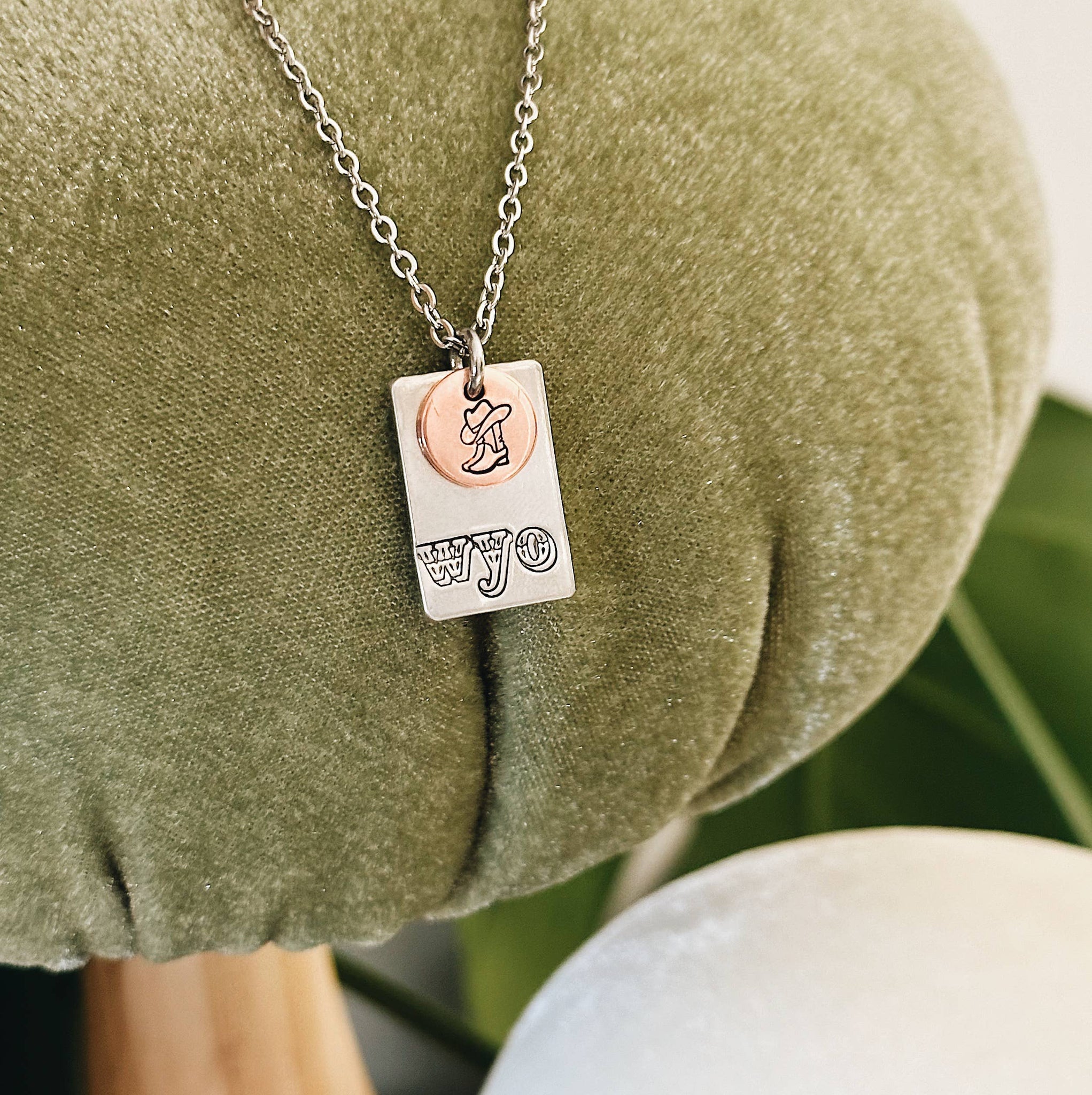 Western WYO Cowboy Boot Necklace: Copper Boot