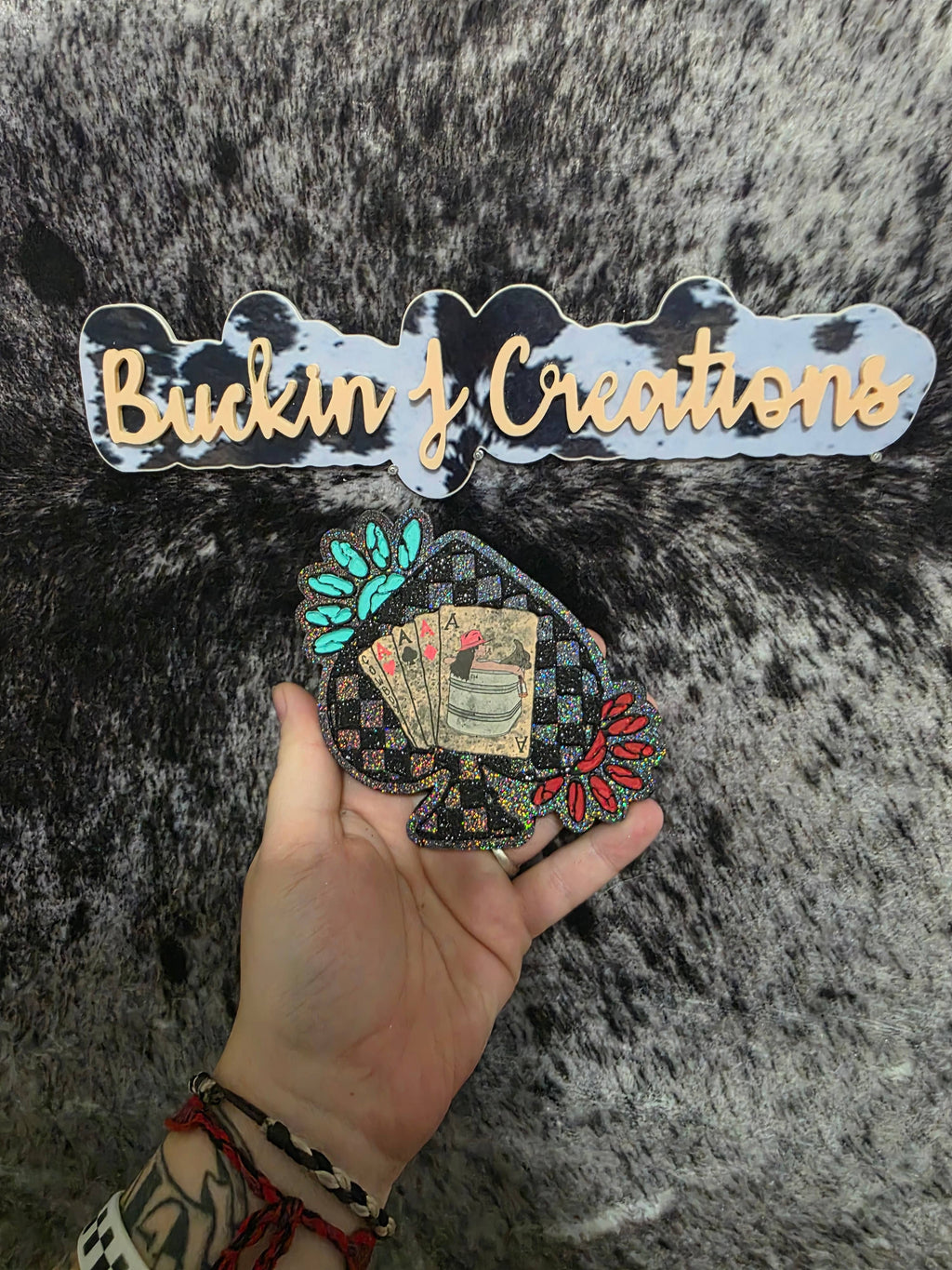 Playing Card Checkered Spade Car Air Freshener