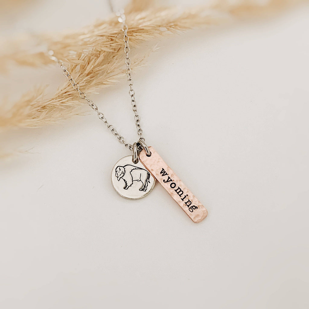 Bison State Love Necklace: Copper Tag