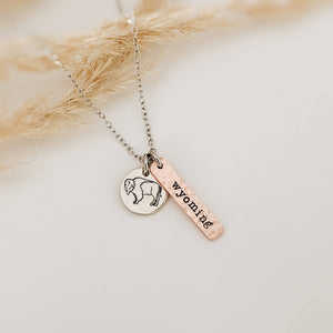 Bison State Love Necklace: Copper Tag
