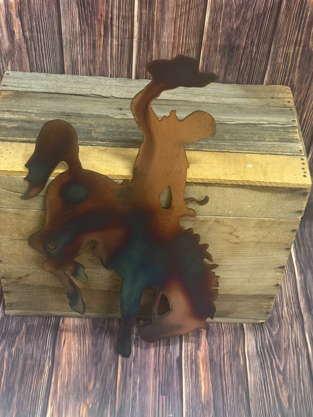 24" steamboat metal wall art