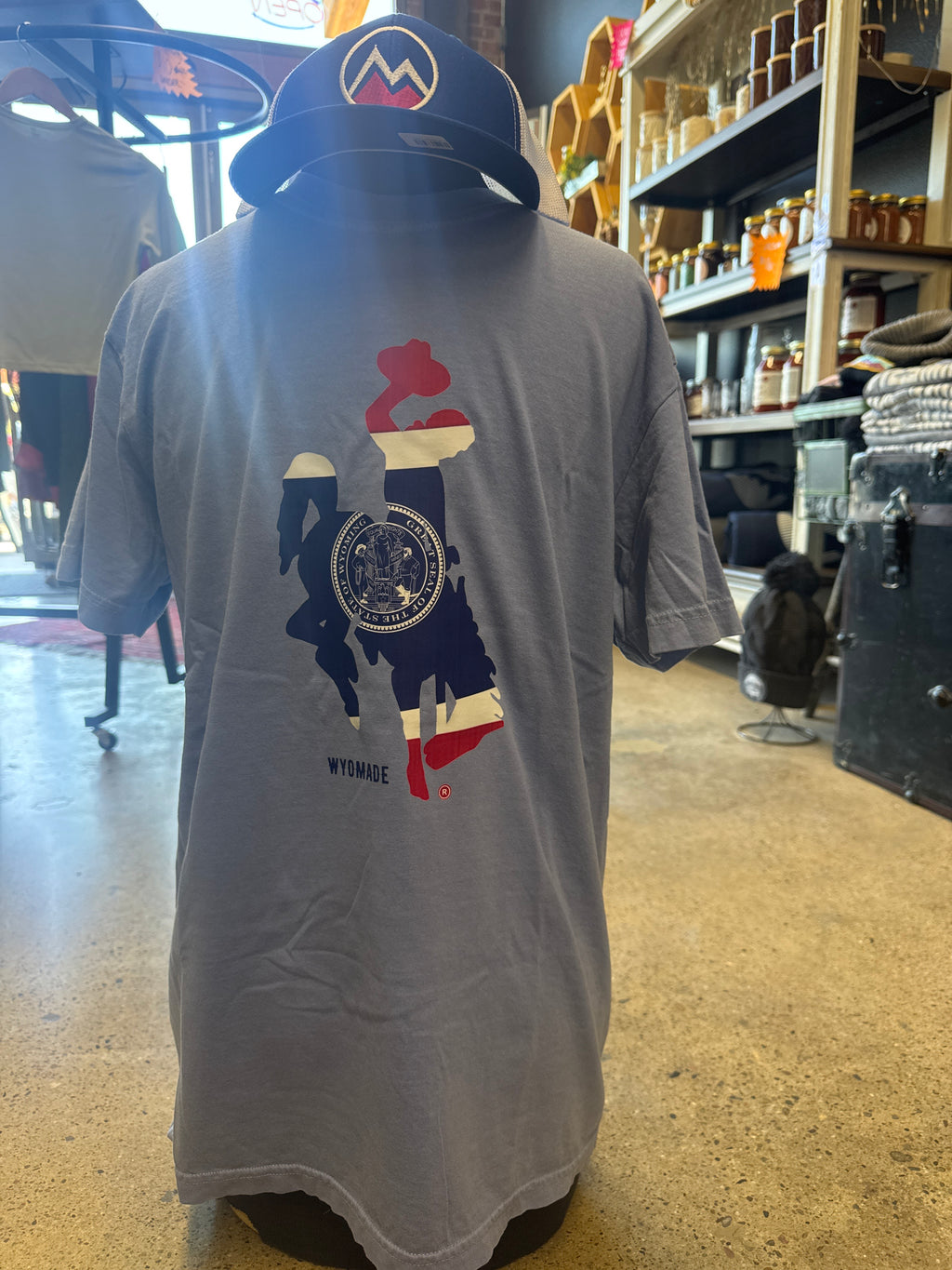 Men’s seal of Wyoming steamboat tee