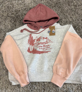 Pink Color Block Moments Hoodie