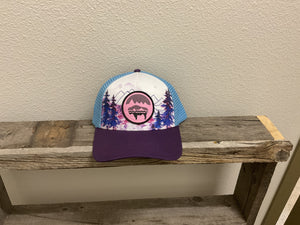 Purple bison reflection womens hat