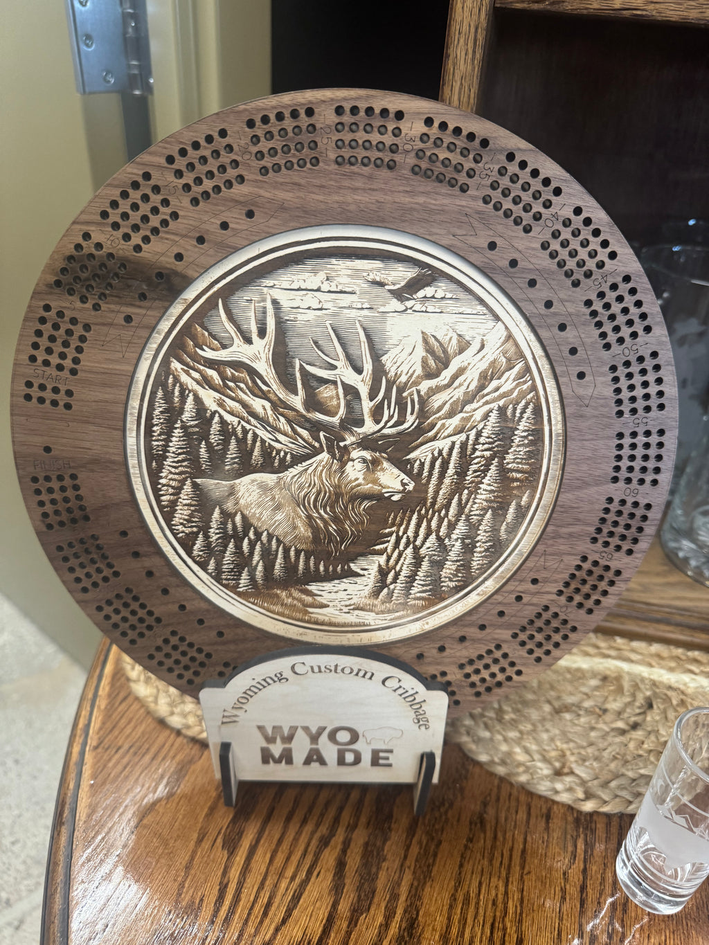 Elk Cribbage board