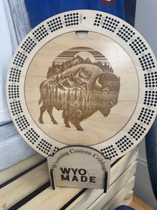 Mountain Bison Cribbage Board