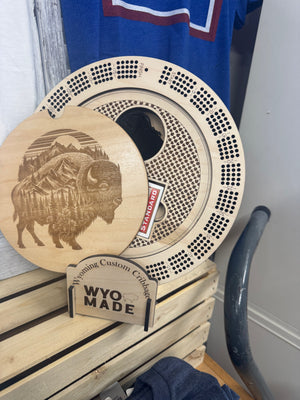 Mountain Bison Cribbage Board
