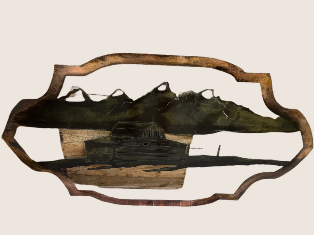 Teton scene metal wall hanging