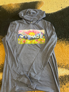 WyoMade Womens Long Sleeve Pink Sunrise Hooded Shirt