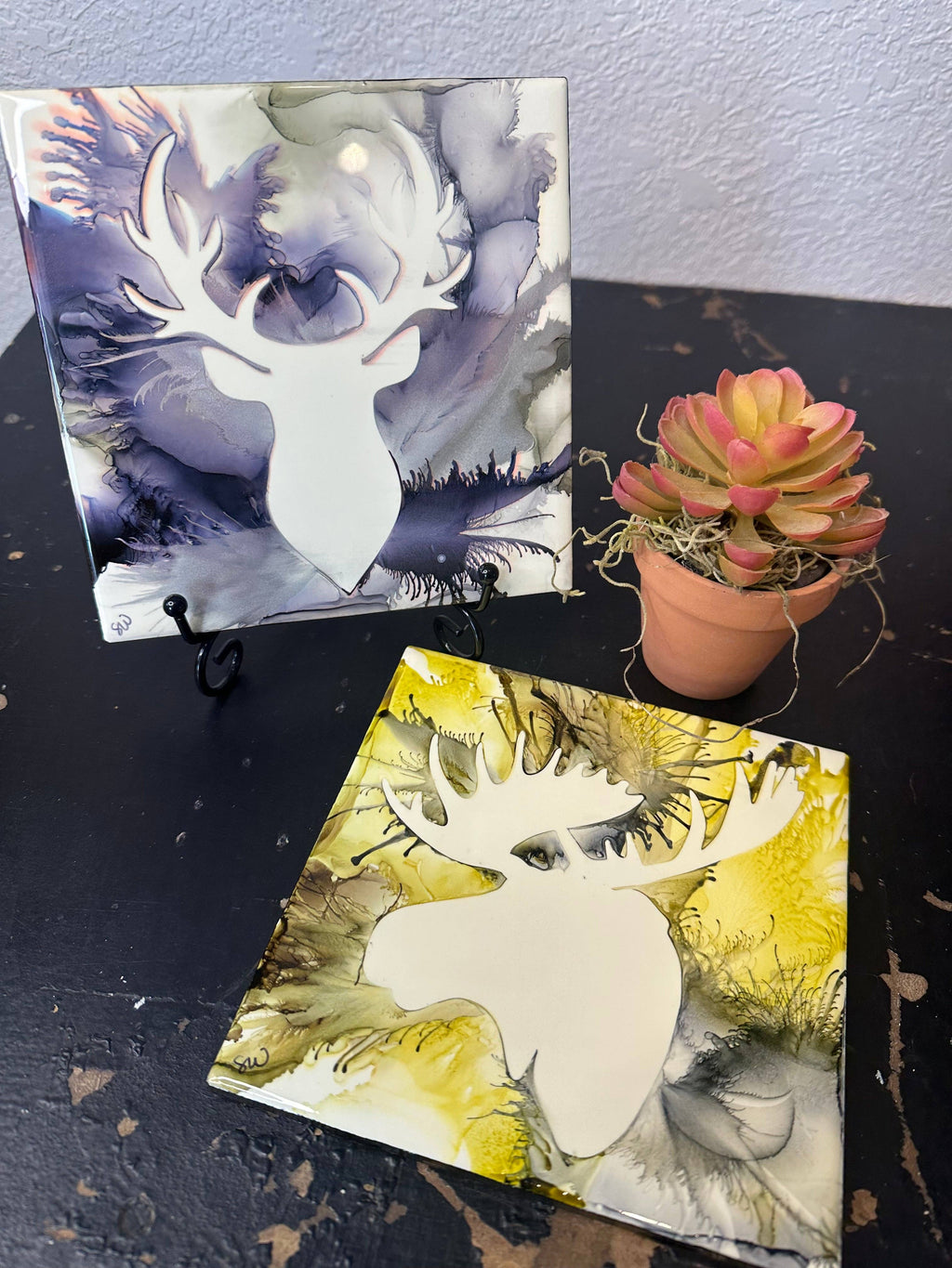 Wyoming Handpainted Hotplates- Set of 2