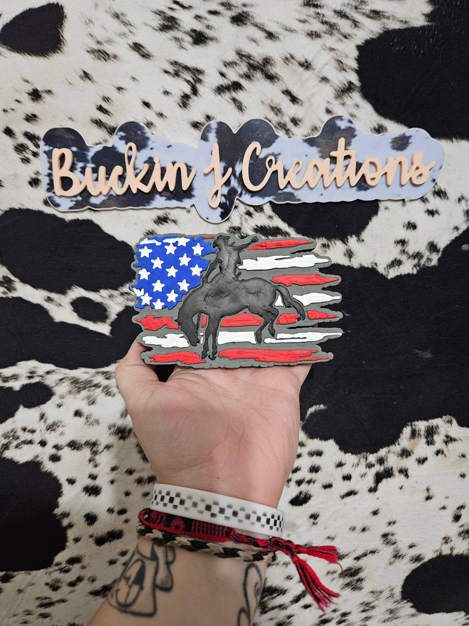 Bucking Horse Flag Car Air Freshener
