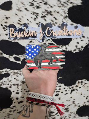 Bucking Horse Flag Car Air Freshener