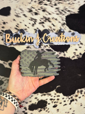 Bucking Horse Flag Car Air Freshener