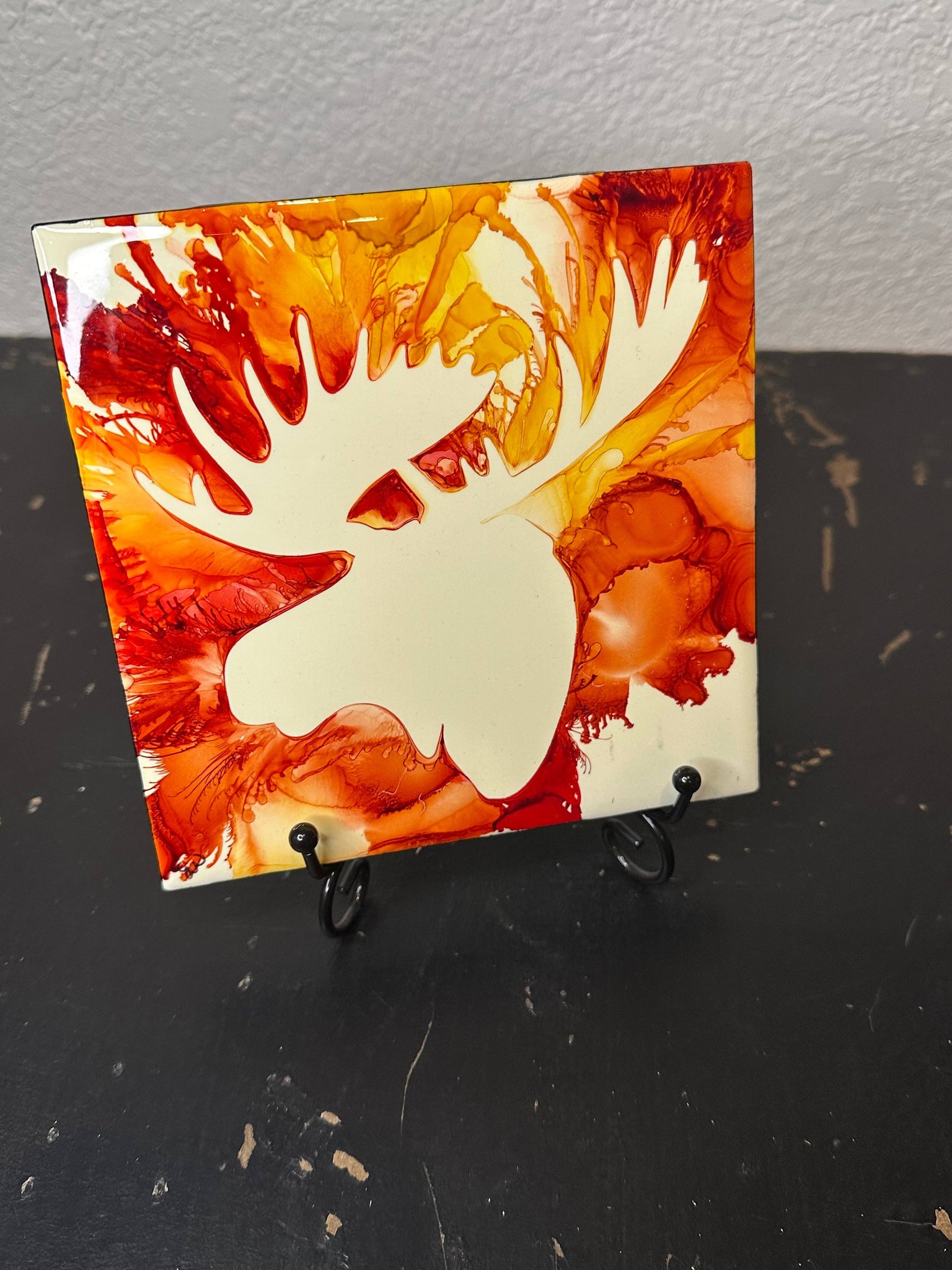 Wyoming Handpainted Hotplate & Coaster Set