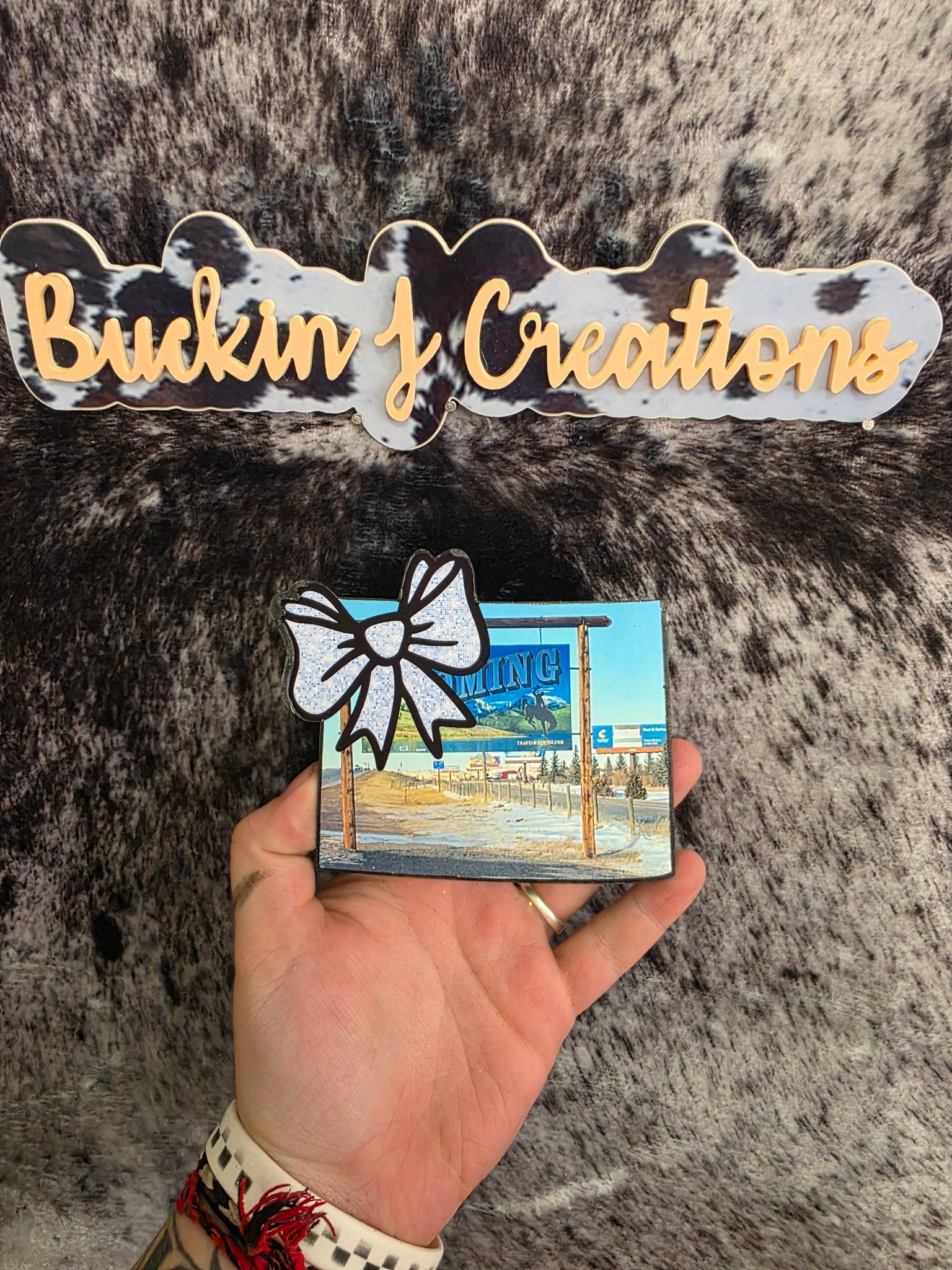 Wyoming CARDSTOCK Bow Car Air Freshener
