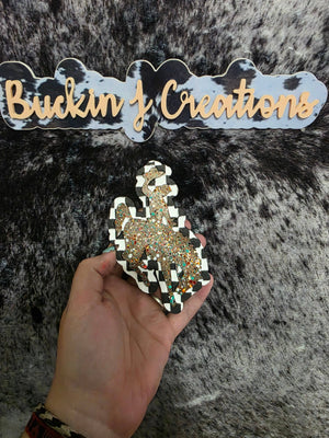 Wyoming Cowboy Checkered Car Air Freshener