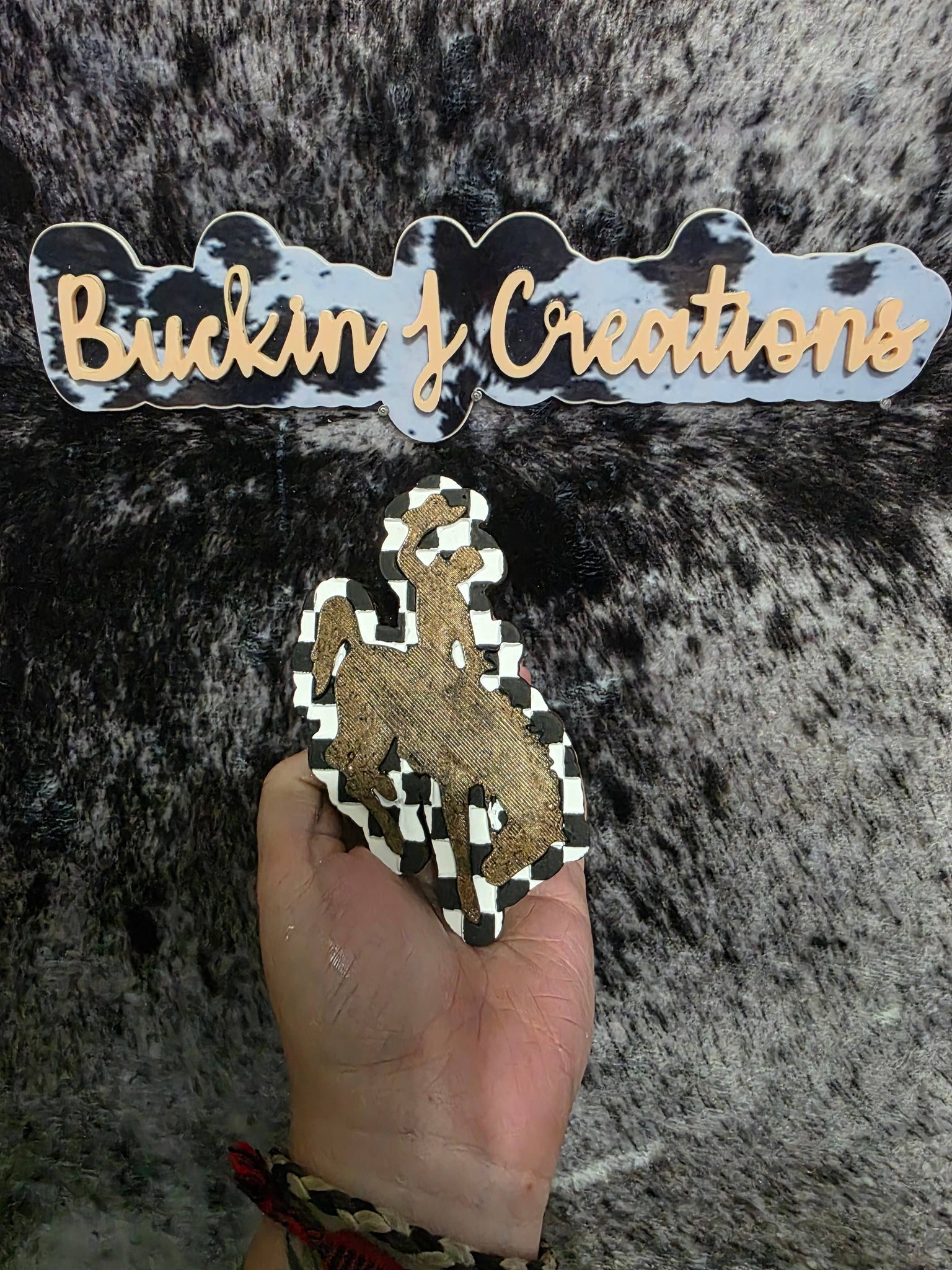Wyoming Cowboy Checkered Car Air Freshener