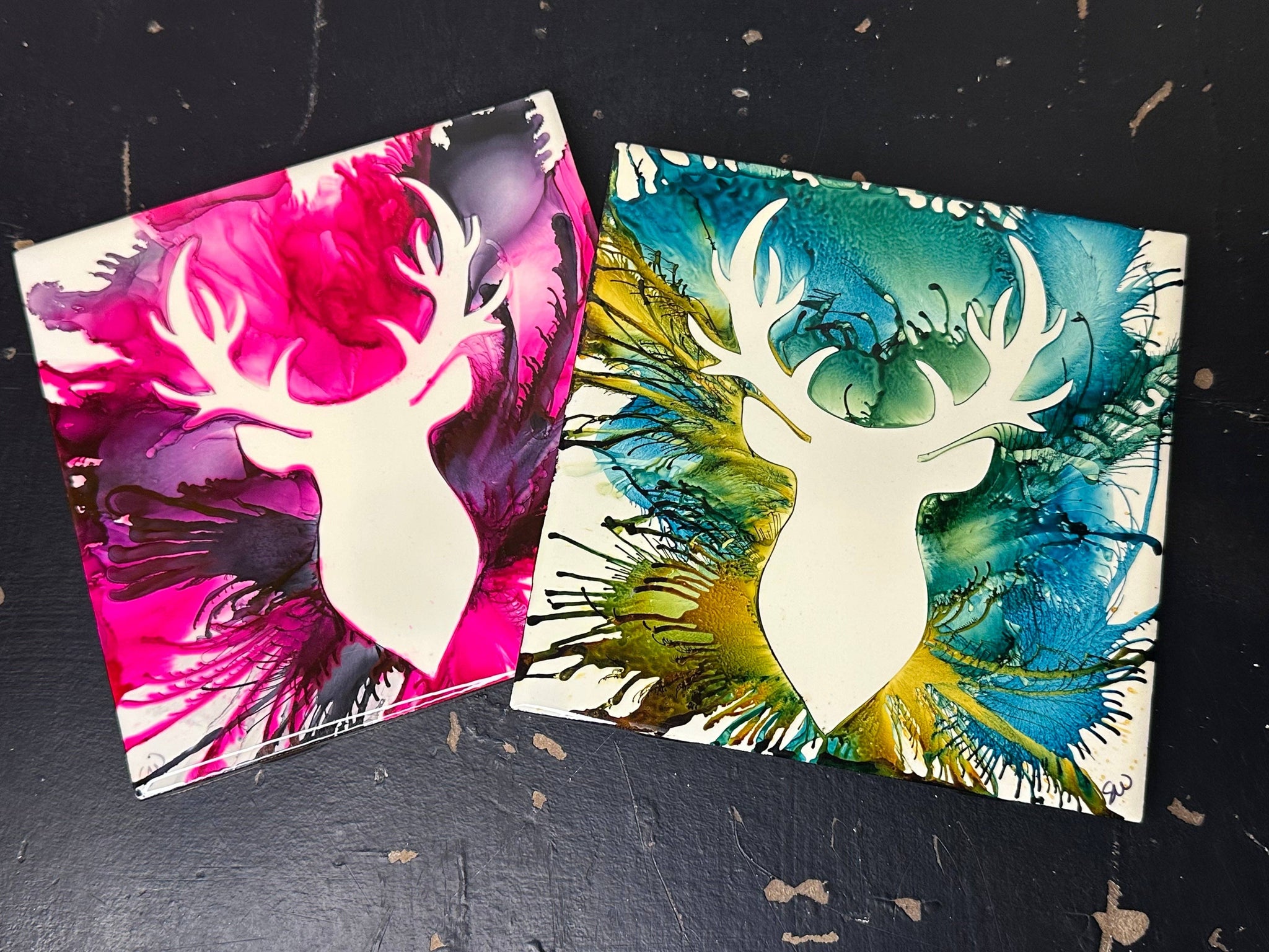 Wyoming Handpainted Hotplate- Set of 2