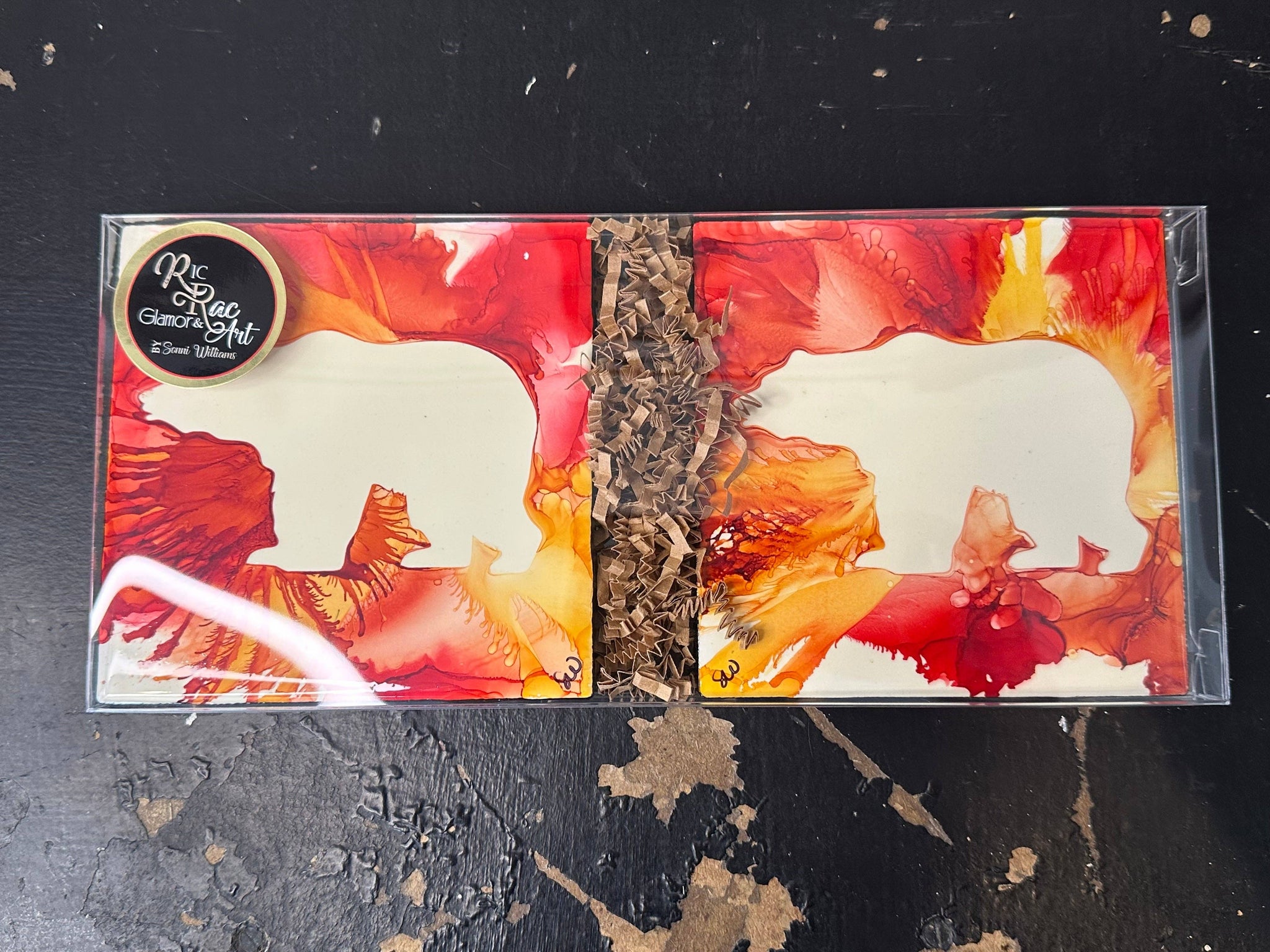 Wyoming Handpainted Hotplate & Coaster Set