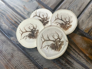 Elk Head Coaster, Wildlife, Hunting Gift, Colorado Aspen
