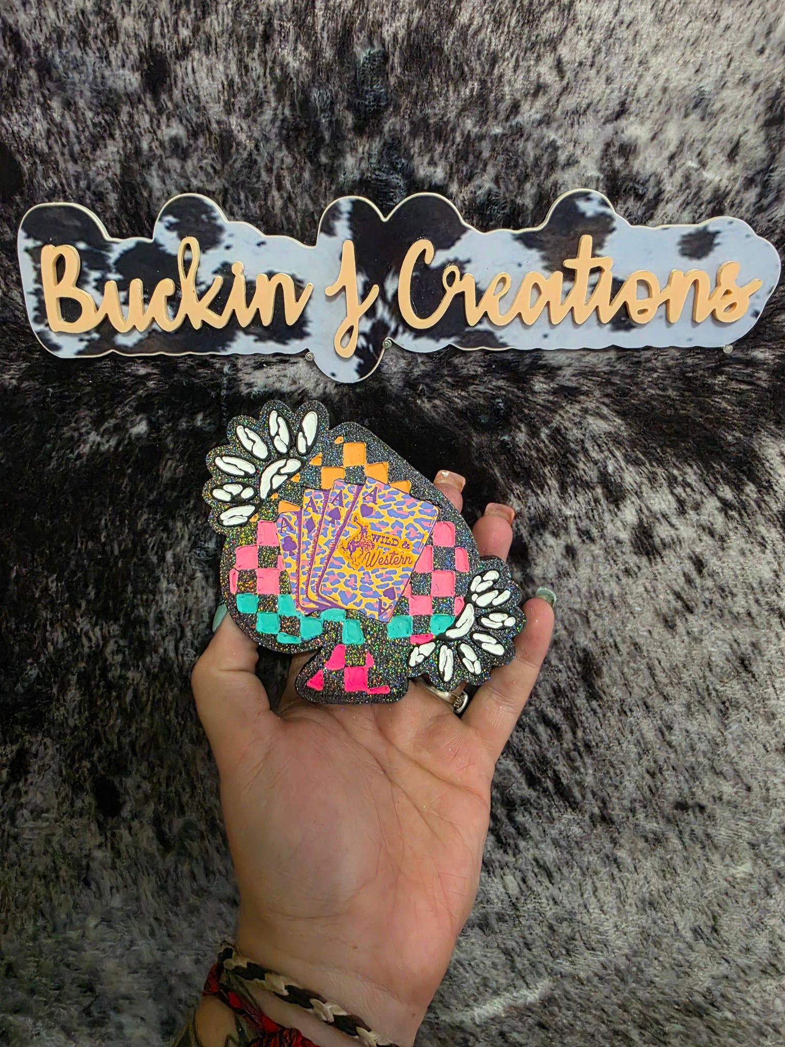 Playing Card Checkered Spade Car Air Freshener