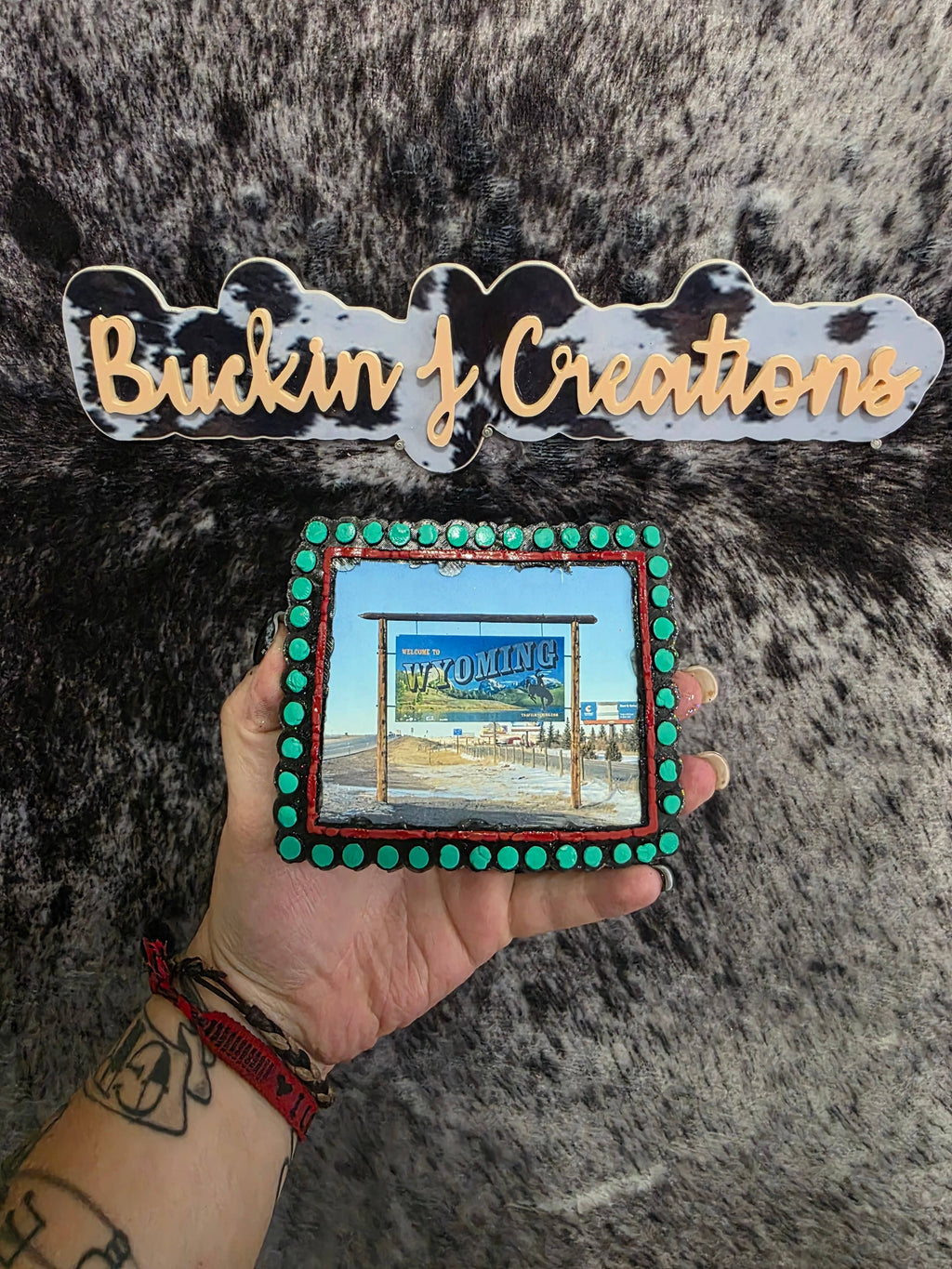 Wyoming/Square CARDSTOCK Jewelry Car Air Freshener