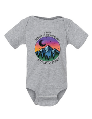 If Lost Return To - Custom - Baby Short Sleeve One Piece: Yellow / 12 months