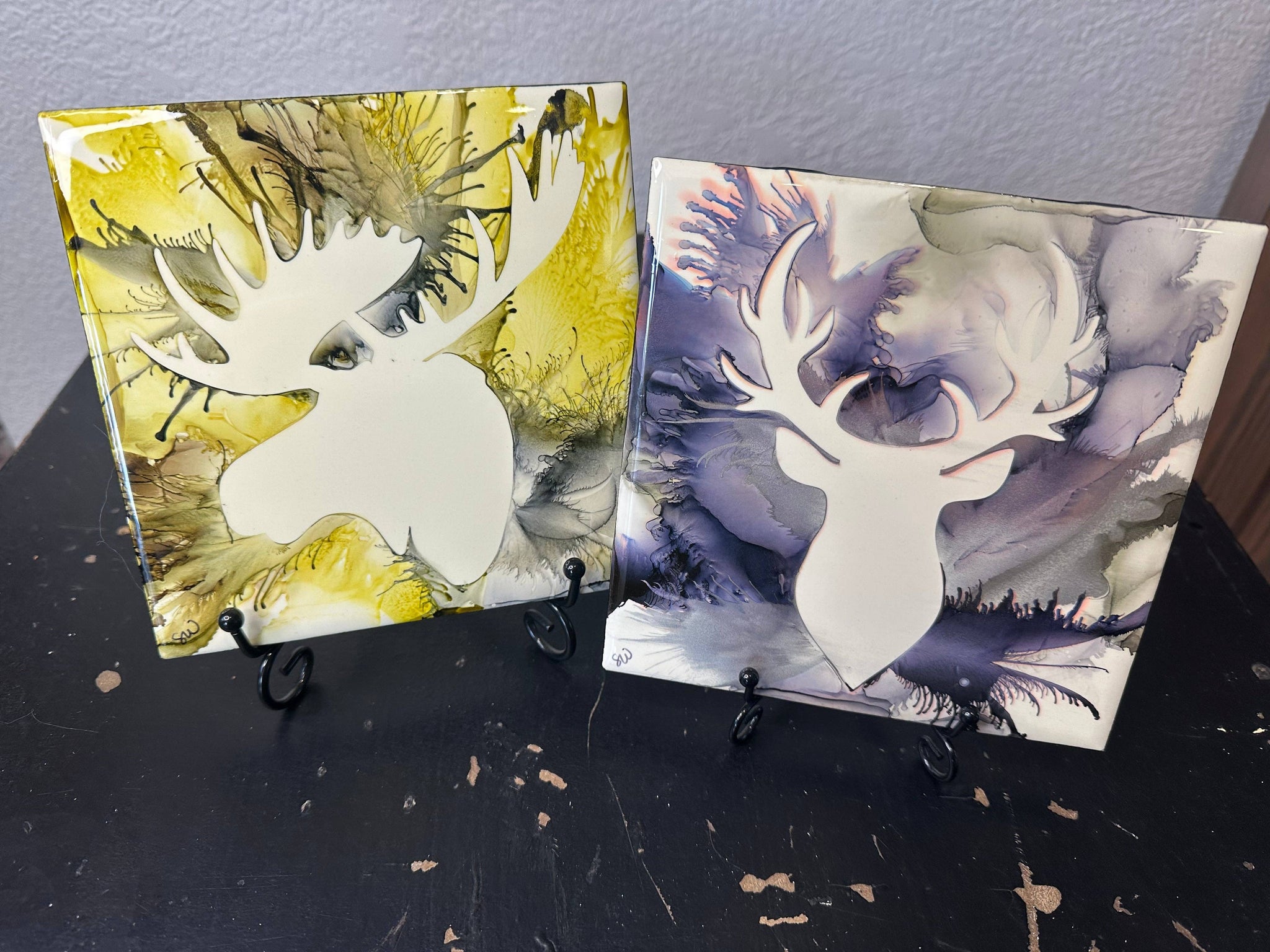 Wyoming Handpainted Hotplates- Set of 2