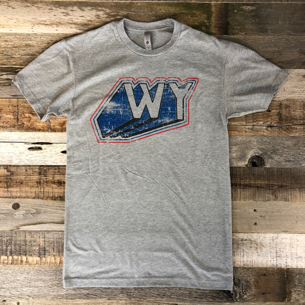 Men's WyoMade Vintage WY Tee- Heather Grey